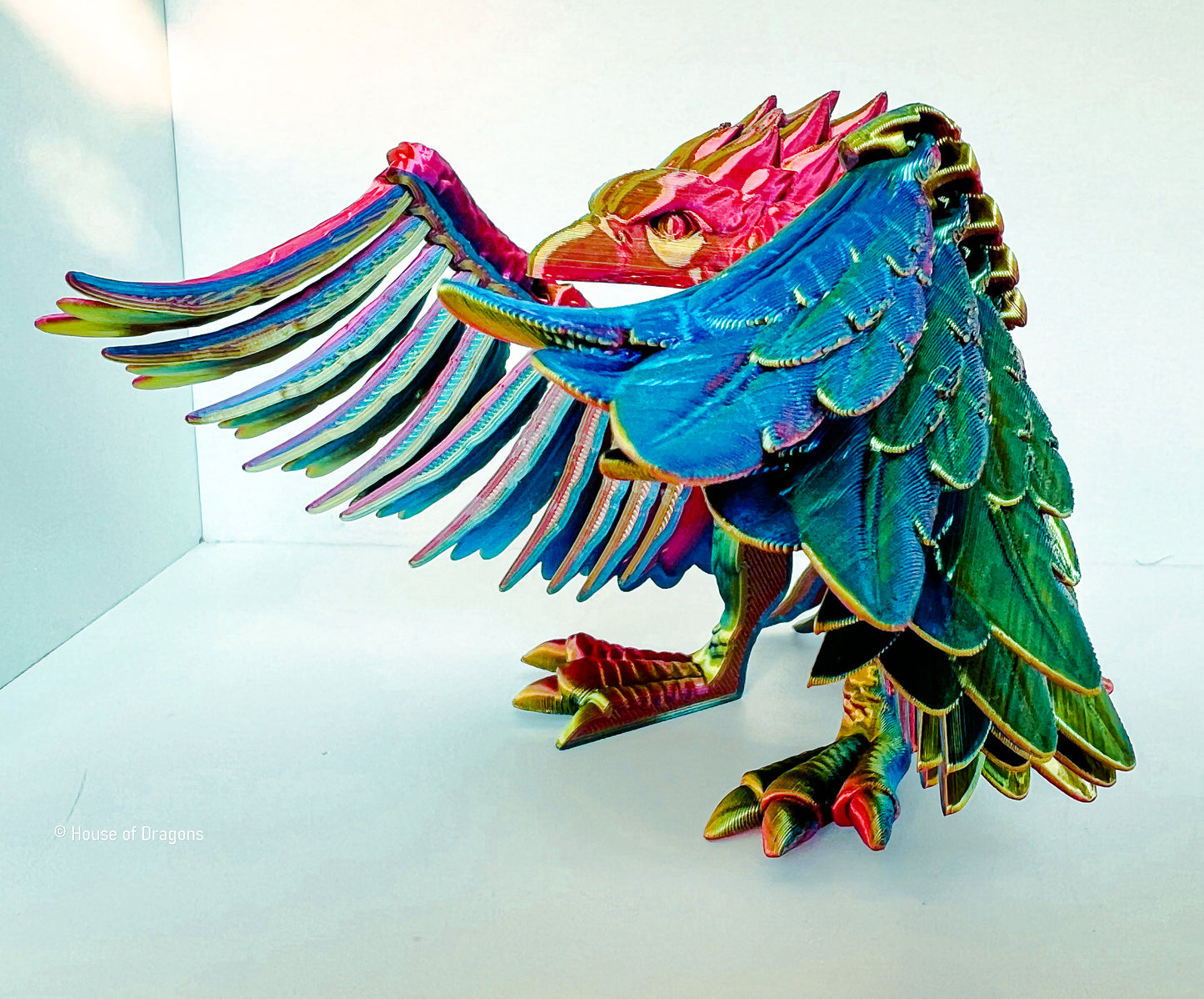 Phoenix - High Definition Limited Edition - Articulated - Fidget Toy - Art - Desk Art - 3D Print - Flexi Factory - Magic Hues