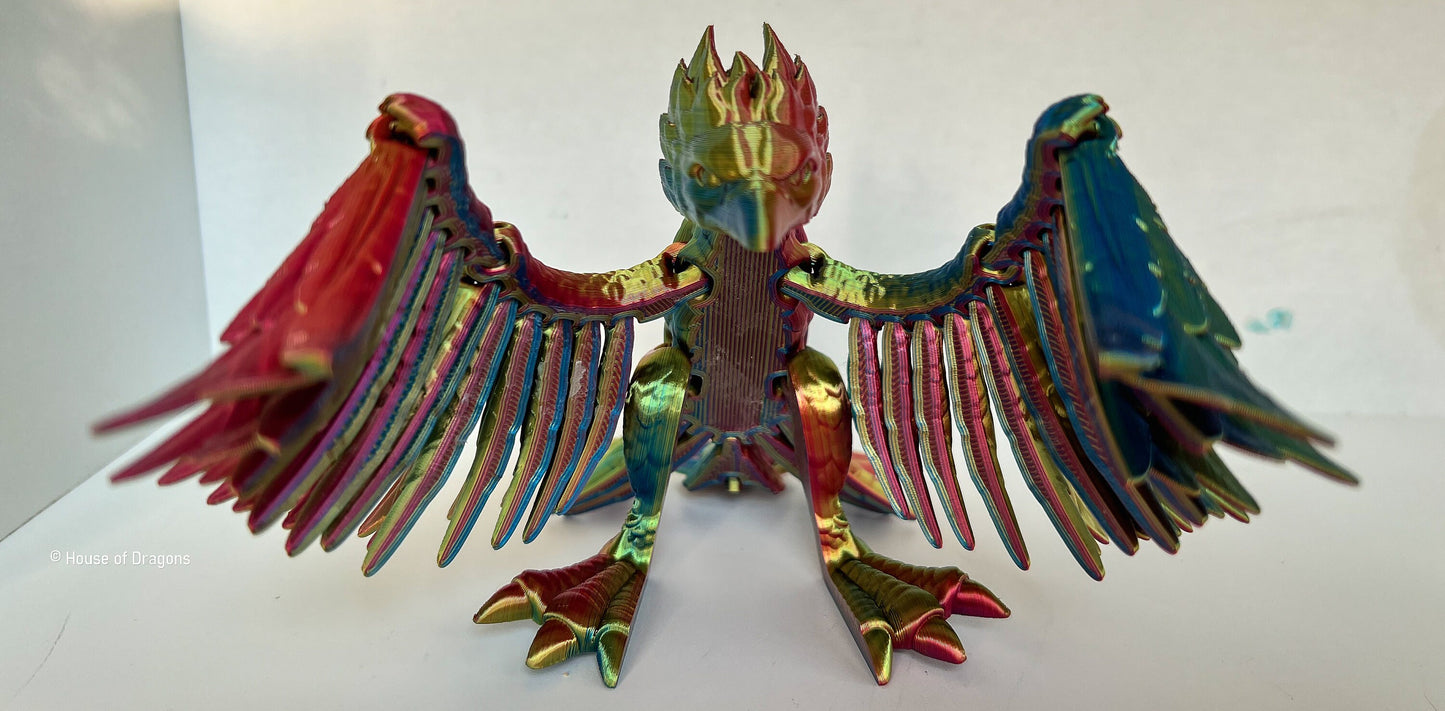 Phoenix - High Definition Limited Edition - Articulated - Fidget Toy - Art - Desk Art - 3D Print - Flexi Factory - Magic Hues
