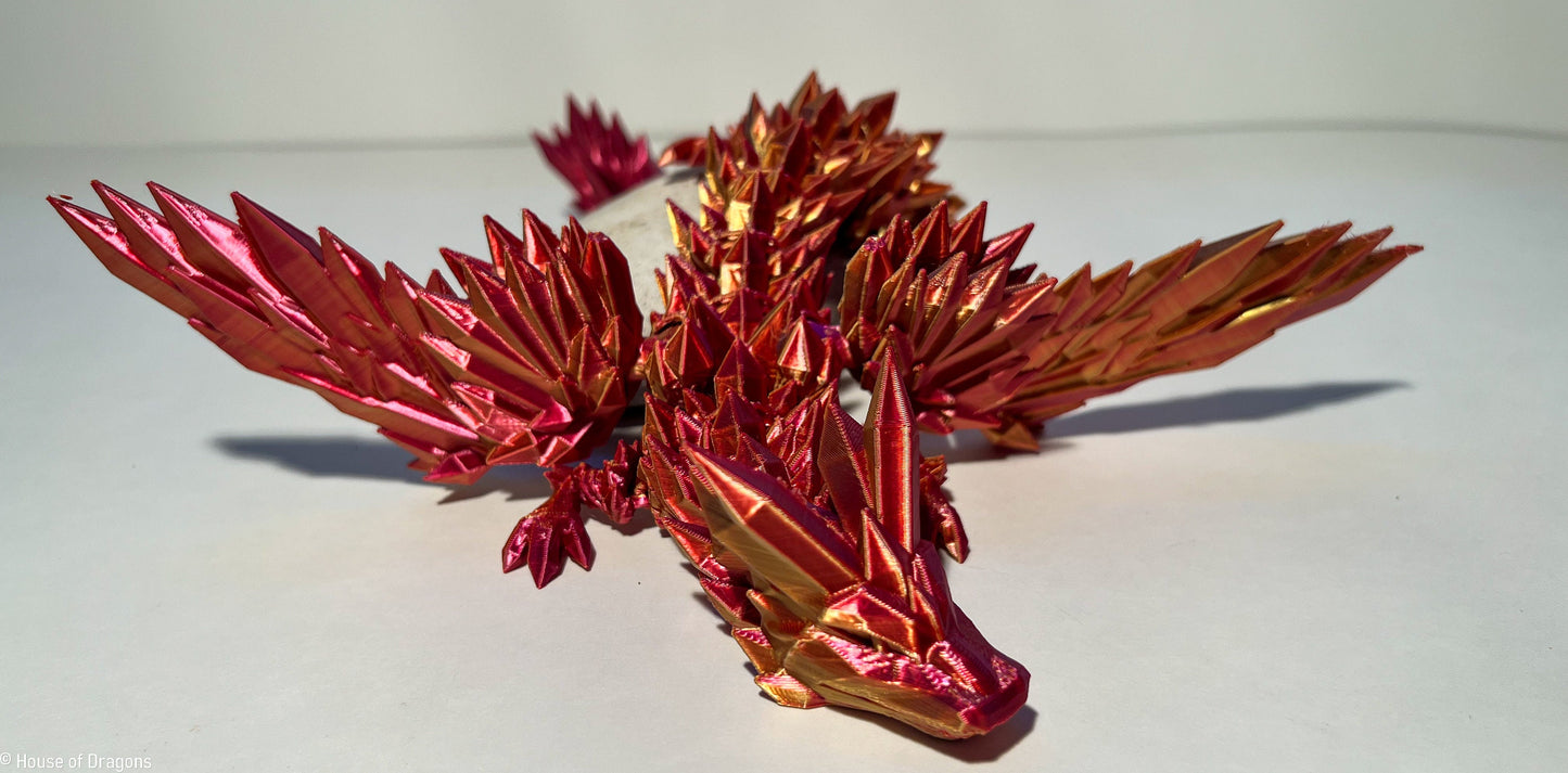 Magic Crystal Winged Dragon - Unique Articulated Sensory Toy - High Definition Limited Edition Colors - Fidget - Desk Toy